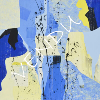 Vintage bleu et jaune, 81 x 100 cm -VENDU-